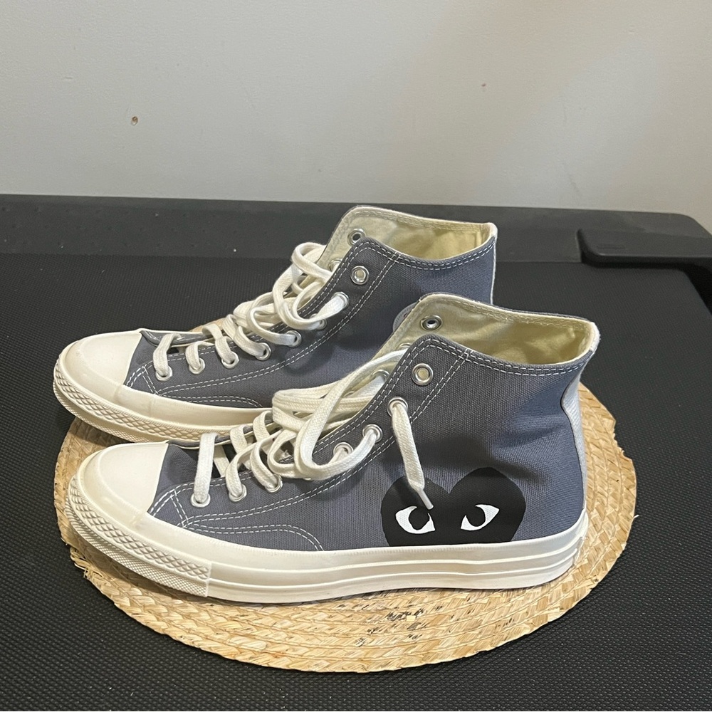 Converse High-Top Sneakers in Blue and White